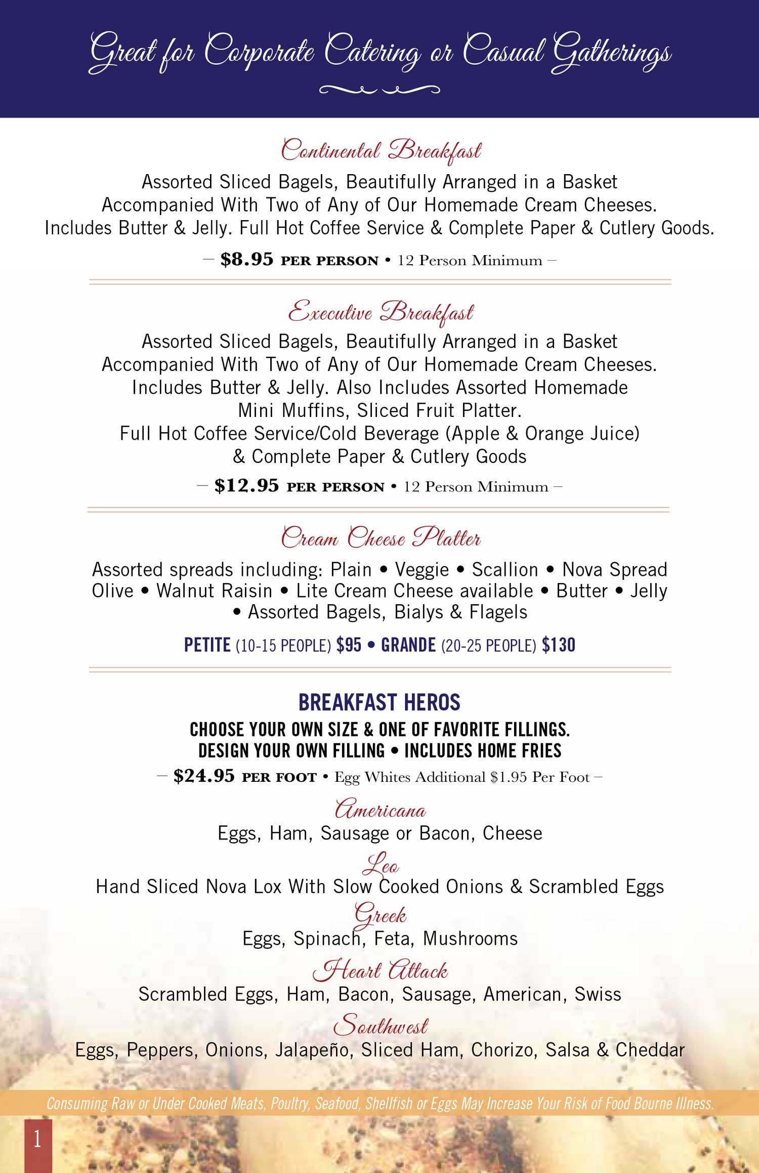 Howard Beach Bagel Cafe Menu