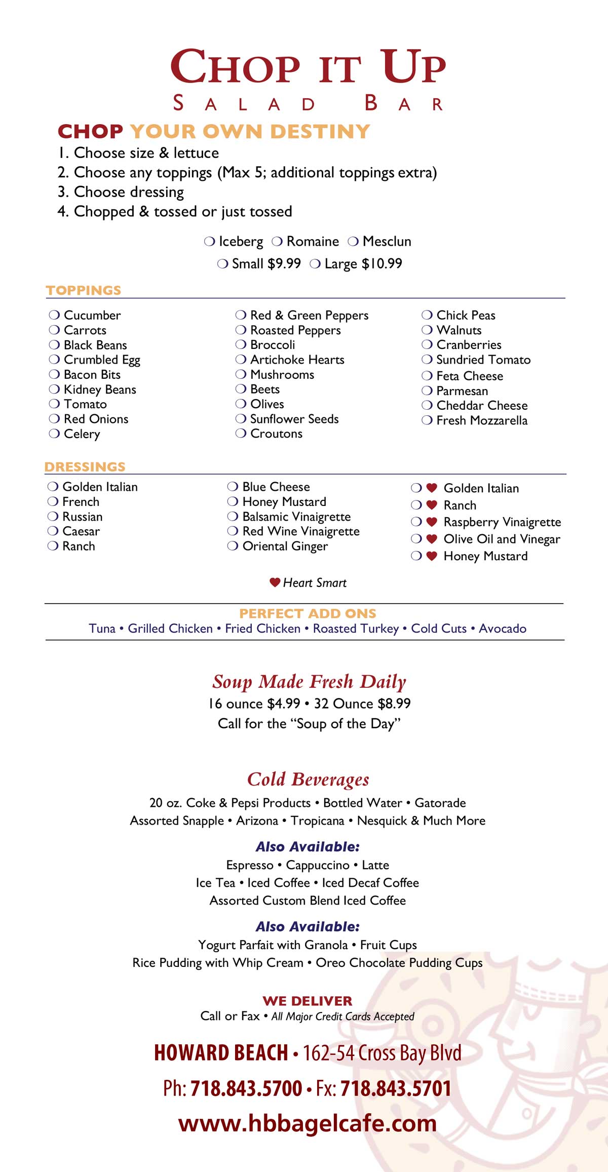 Howard Beach Bagel Cafe Menu