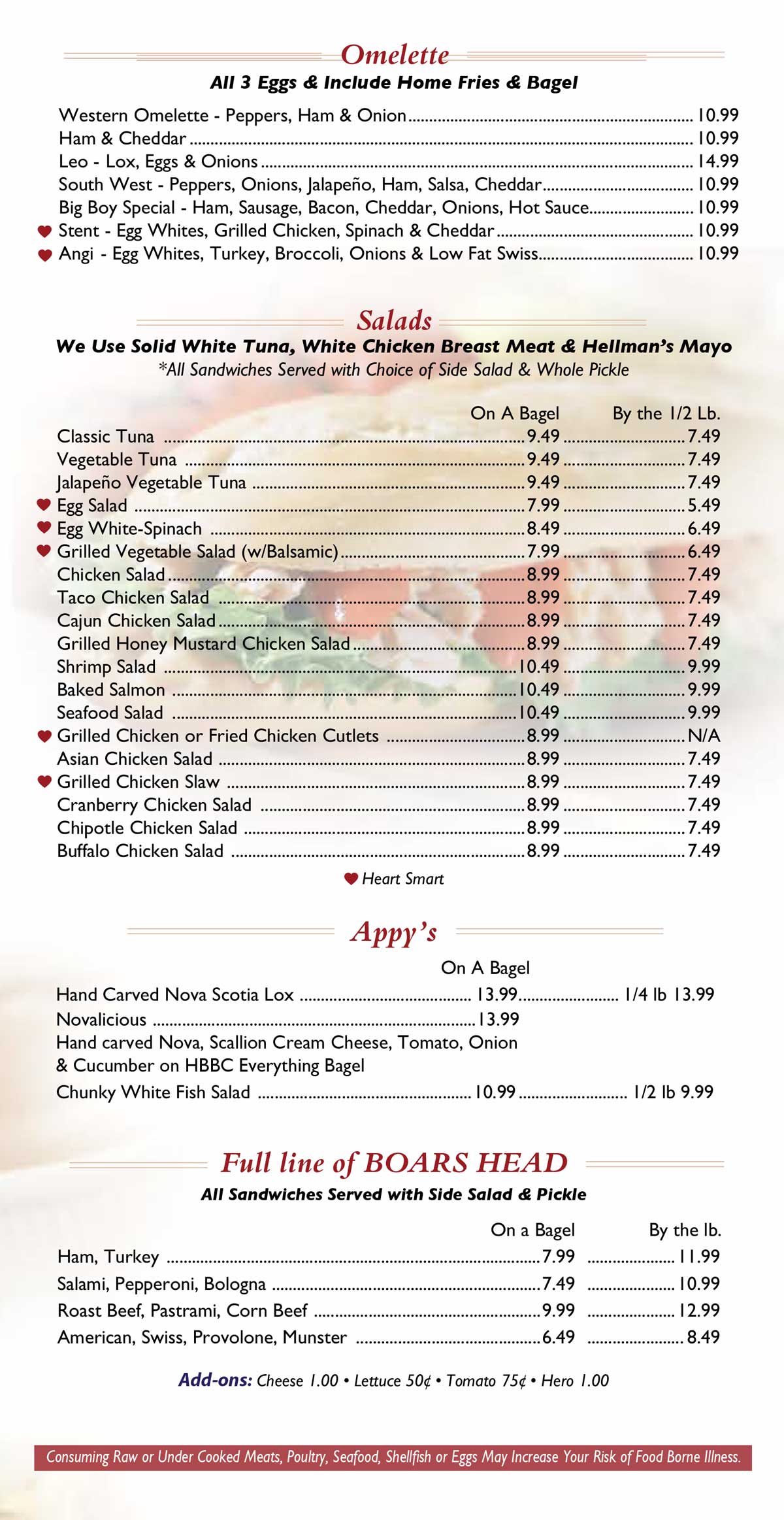 Howard Beach Bagel Cafe Menu