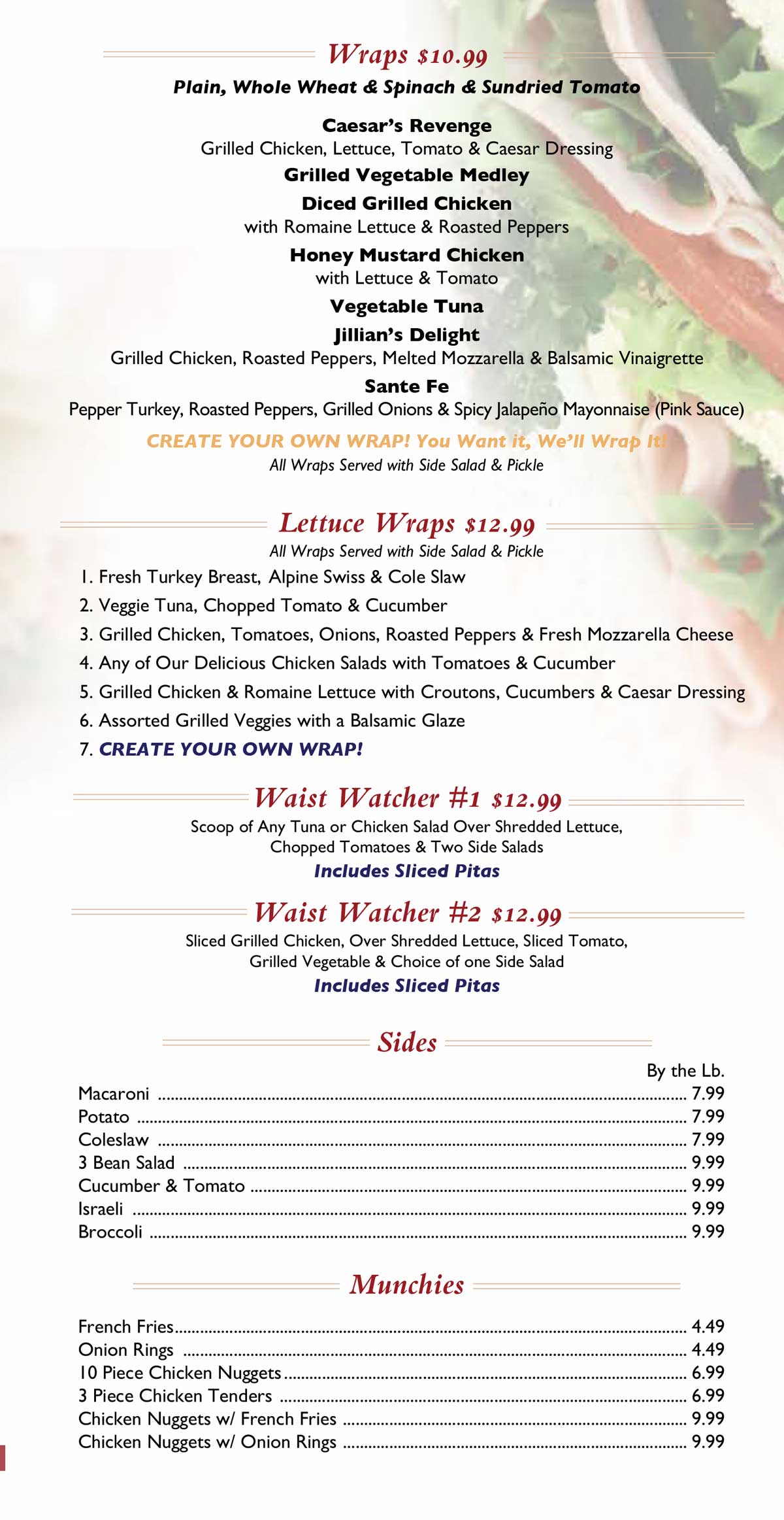 Howard Beach Bagel Cafe Menu